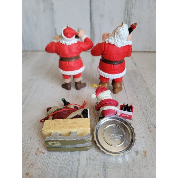 Vintage Coca-Cola time Santa Claus sleigh variety ornament Xmas set unique - Picture 6 of 6